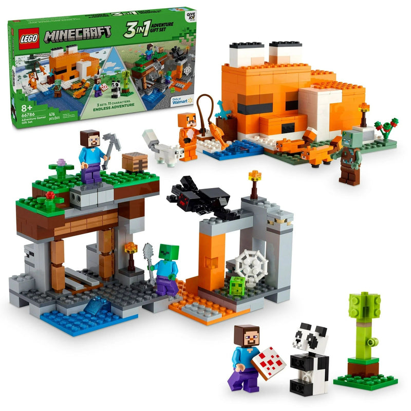 LEGO Minecraft 3 em 1 – Fox, Mina & Panda 🐼 – Últimas Unidades!